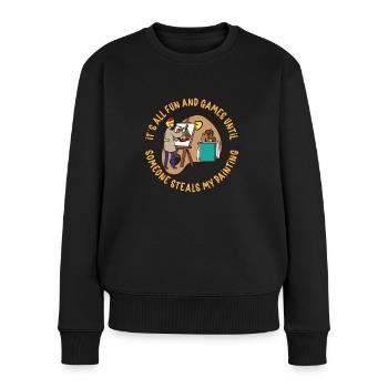 Künstler Malerei Maler Kunstfarbe Kunstlehrer - Frauen Premium Bio Pullover - Schwarz - Vorne - Julia (174cm)