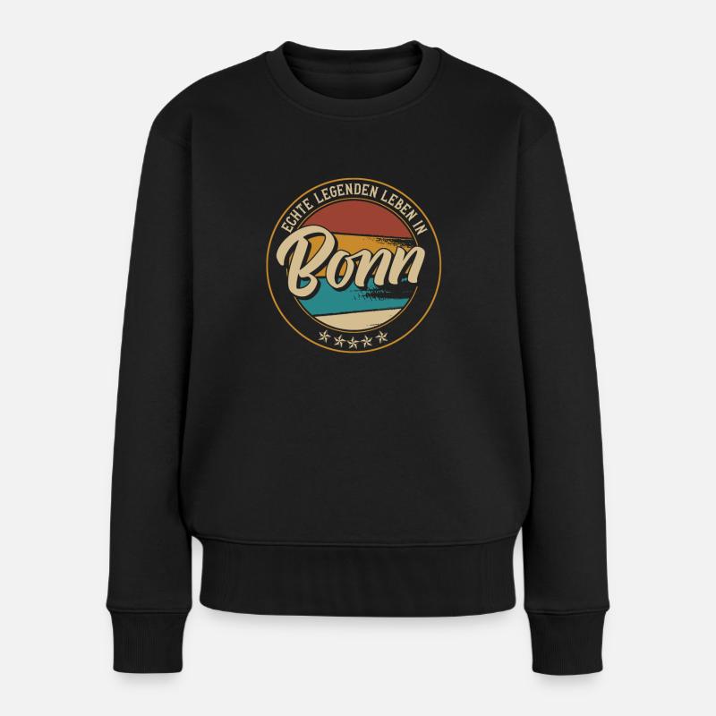 Bonn Echte Legenden leben in Bonner - Frauen Premium Bio Pullover - Schwarz