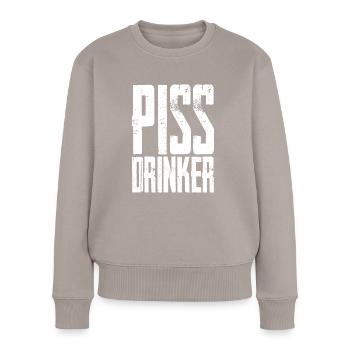 Piss Drinker 31 - Frauen Premium Bio Pullover - Taupe - Vorne - Julia (174cm)