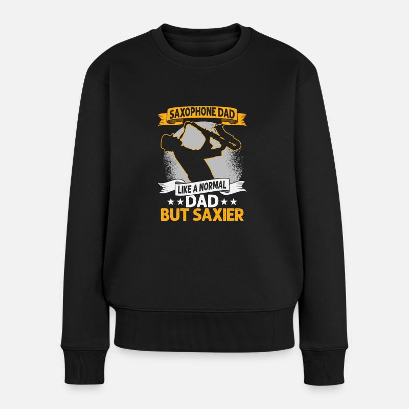 Saxophone Papa comme un père normal mais Saxopho Saxier - Pull Premium bio Femme - noir