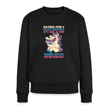 Pour 2 aliments je ne suis pas une licorne enceinte - Pull Premium bio Femme - noir - Devant - Julia (174cm)