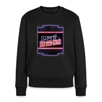 Plage Bubaprints sous l’arbre Dinosaure cadeau - Pull Premium bio Femme - noir - Devant - Julia (174cm)