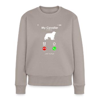Cavalier King Charles Spaniel Cadeau - Pull Premium bio Femme - taupe - Devant - Julia (174cm)