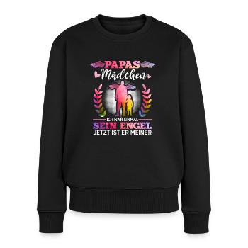 Papas Mädchen Ich War Einmal Sein Engel Jetzt Ist - Frauen Premium Bio Pullover - Schwarz - Vorne - Julia (174cm)