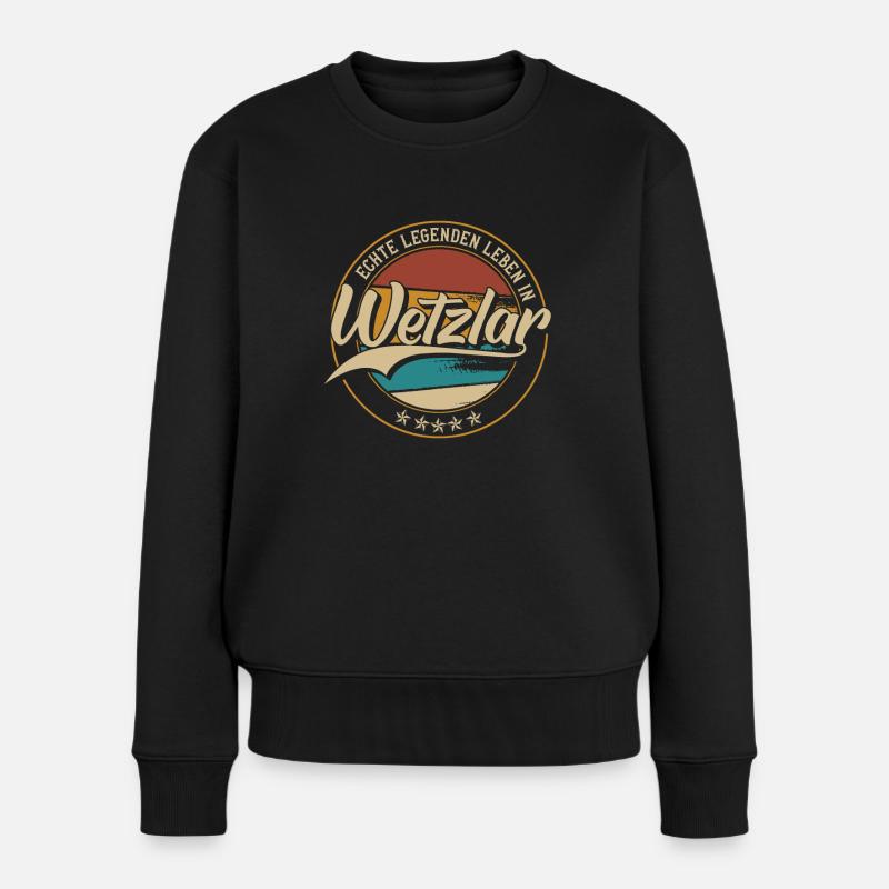 Wetzlar Echte Legenden leben in Wetzlarer - Frauen Premium Bio Pullover - Schwarz