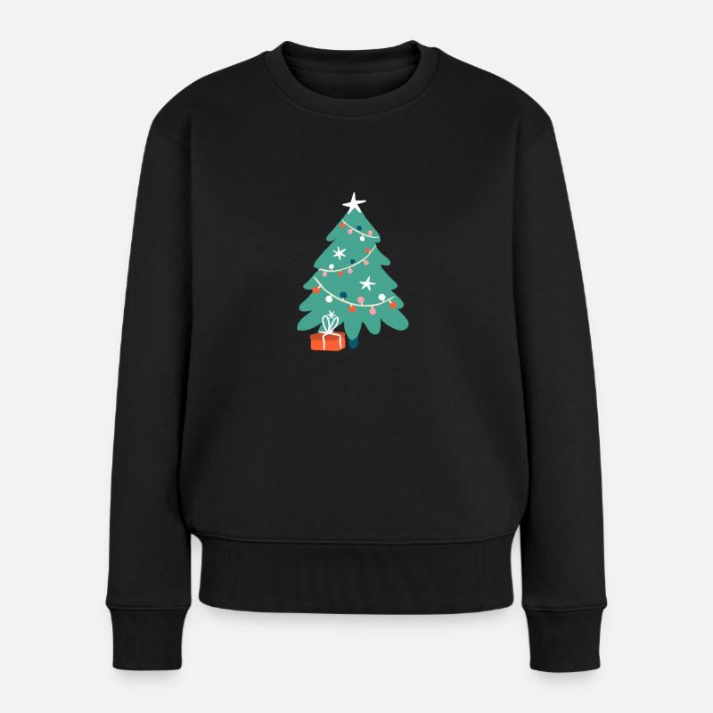 Weihnachtsbaum Tannenbaum Weihnachtsgeschenk - Frauen Premium Bio Pullover - Schwarz