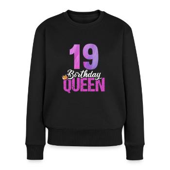 19 ans 19 anniversaire Anniversaire Queen - Pull Premium bio Femme - noir - Devant - Julia (174cm)