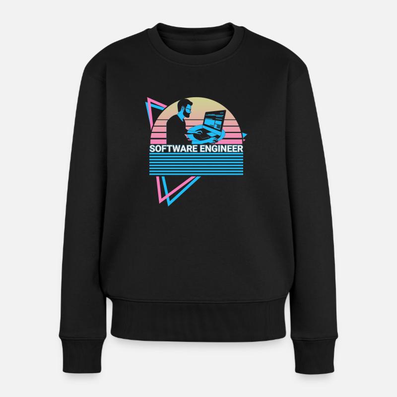 Software-Ingenieur Software Engineering Retro - Frauen Premium Bio Pullover - Schwarz