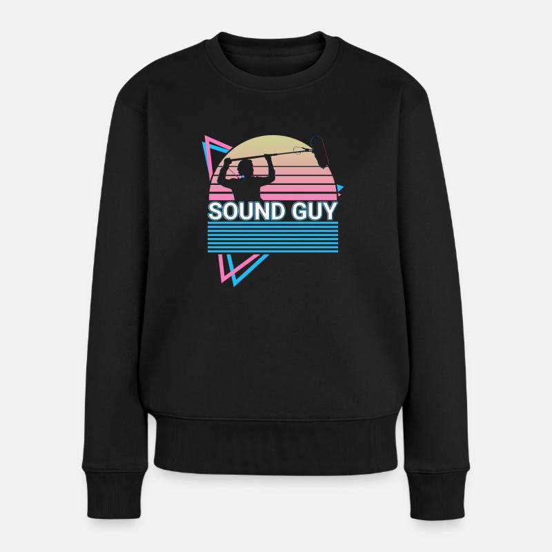Tontechniker Retro - Frauen Premium Bio Pullover - Schwarz