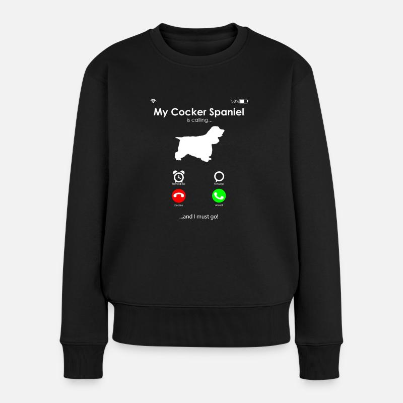 Cocker Spaniel - Pull Premium bio Femme - noir