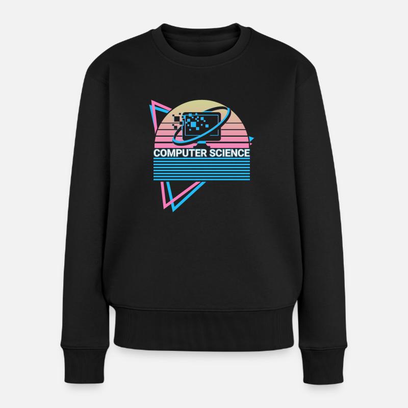 Informatik Retro - Frauen Premium Bio Pullover - Schwarz
