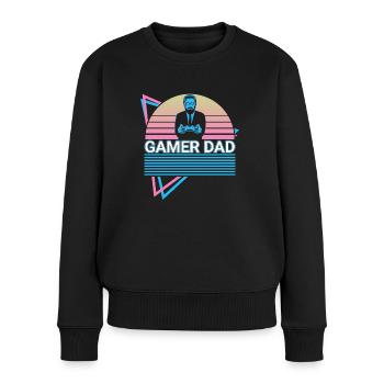Gamer Papa Rétro - Pull Premium bio Femme - noir - Devant - Julia (174cm)