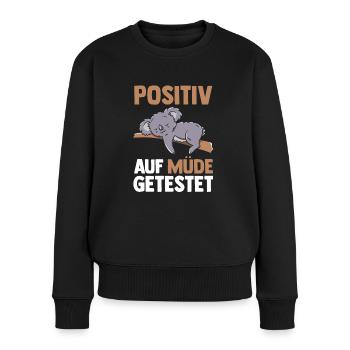 Testé positif pour le koala fatigué - Pull Premium bio Femme - noir - Devant - Julia (174cm)