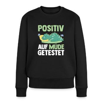 Testé positif pour les dinosaures fatigués - Pull Premium bio Femme - noir - Devant - Julia (174cm)