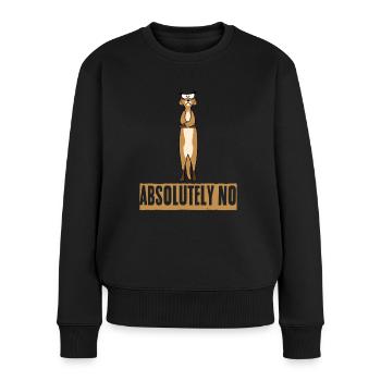 Erdmännchen Protest Ablehnung Nö Dagegen - Frauen Premium Bio Pullover - Schwarz - Vorne - Julia (174cm)