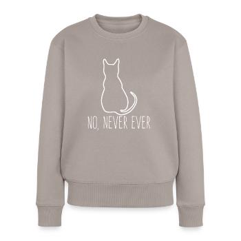 Katze Nein Protest Ablehnung Nö Dagegen - Frauen Premium Bio Pullover - Taupe - Vorne - Julia (174cm)