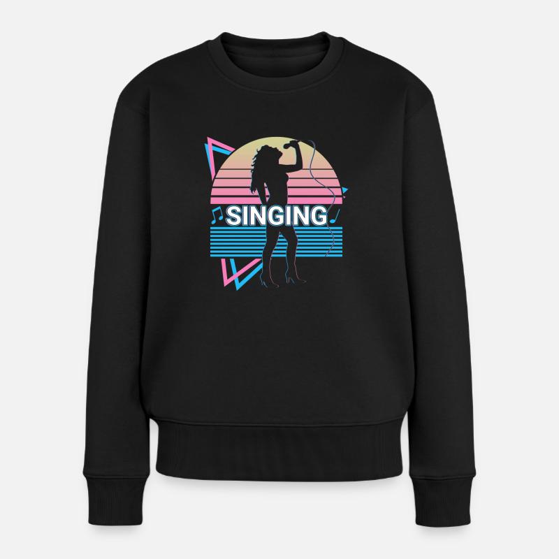 Chant Chanteur Retro - Pull Premium bio Femme - noir