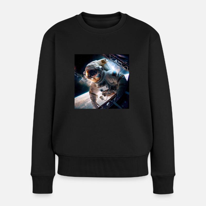 Astronaut Cosmonaut Sci-Fi character - Frauen Premium Bio Pullover - Schwarz