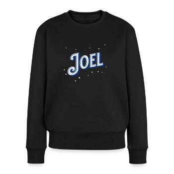 Joel nom personnalisé - Pull Premium bio Femme - noir - Devant - Julia (174cm)