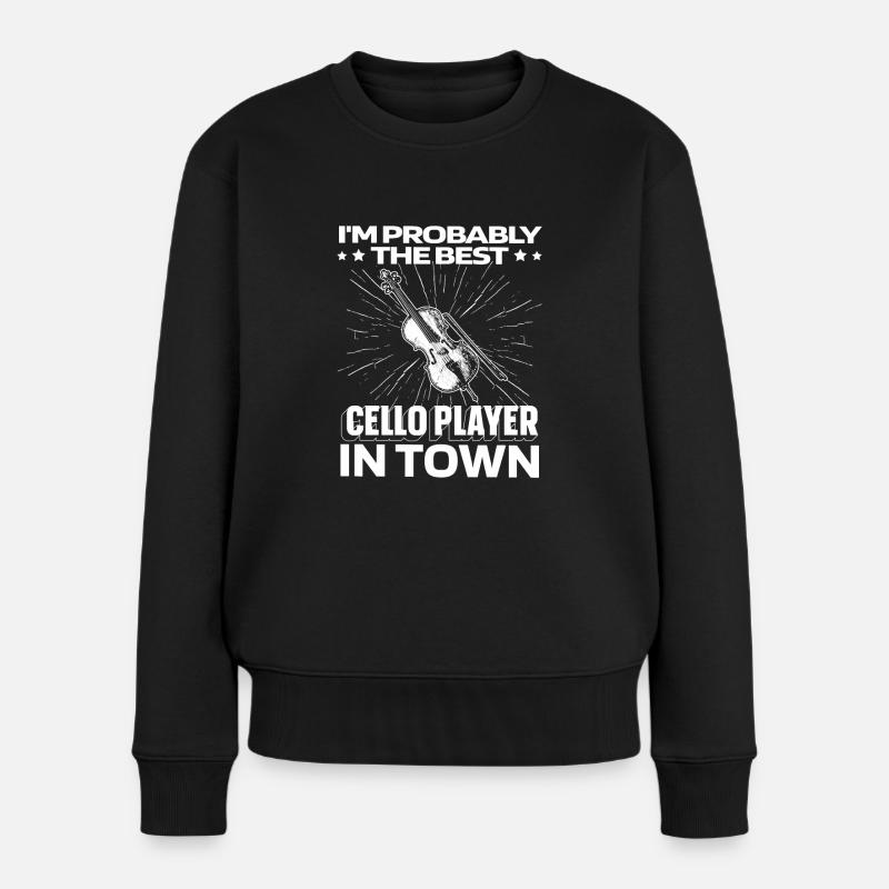 Cello Cellist Witzig - Frauen Premium Bio Pullover - Schwarz