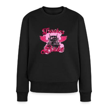 Trucker Babe Trucking Art pour les femmes conductrices de camion - Pull Premium bio Femme - noir - Devant - Julia (174cm)