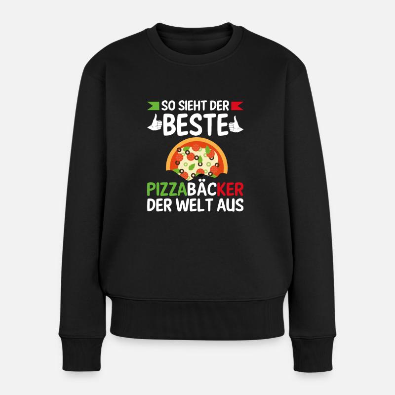 So Sieht Der Beste Pizzabäcker Der Welt Aus - Frauen Premium Bio Pullover - Schwarz
