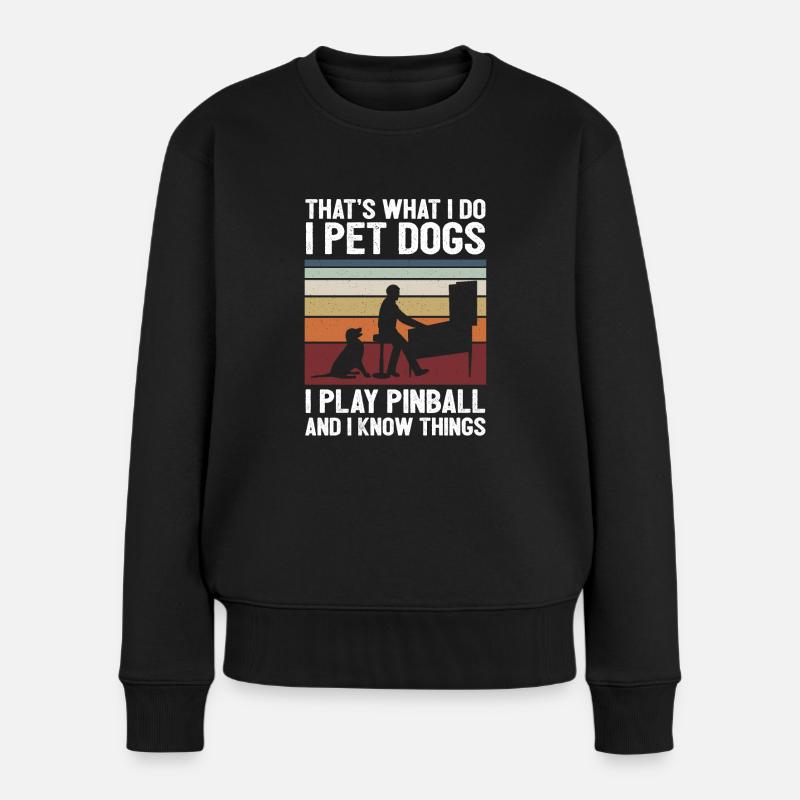 Pinball - Frauen Premium Bio Pullover - Schwarz