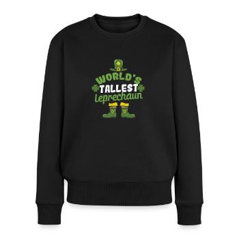 Fête de la Saint-Patrick irlandaise Trèfle le plus haut du monde - Pull Premium bio Femme - noir - Devant - Julia (174cm)
