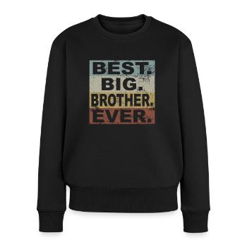 Großer Bruder Familie Mama - Frauen Premium Bio Pullover - Schwarz - Vorne - Julia (174cm)