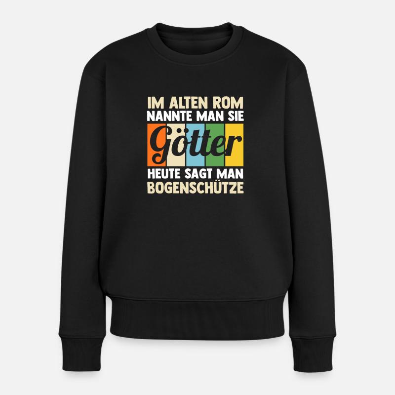 Bogen Bogenschütze Bogensport Bogenschießen - Frauen Premium Bio Pullover - Schwarz