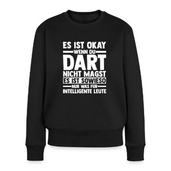Dart Dartsspieler Darts - Frauen Premium Bio Pullover - Schwarz - Vorne - Julia (174cm)