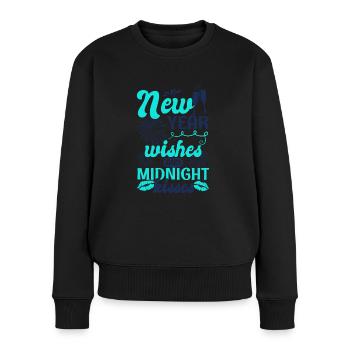 Réveillon du Nouvel An, Paix, Amour, Bonne Année - Pull Premium bio Femme - noir - Devant - Julia (174cm)