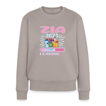 Zia 2023 Loading Zia - Frauen Premium Bio Pullover - Taupe - Vorne - Julia (174cm)