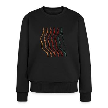 Grinding in retro style - Women's Premium Organic Jumper - black - Front - Julia (174cm)