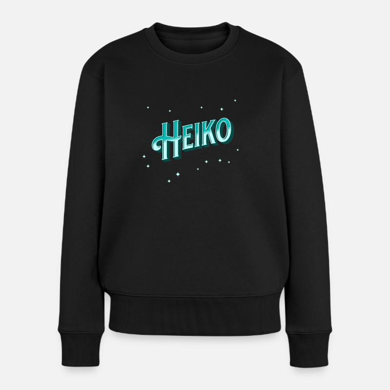 Heiko Namen personalisiert - Frauen Premium Bio Pullover - Schwarz