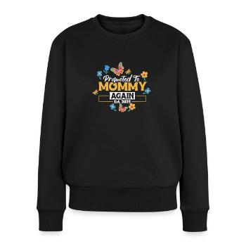 Promoted To Mommy Again 2023 Shirt - Frauen Premium Bio Pullover - Schwarz - Vorne - Julia (174cm)