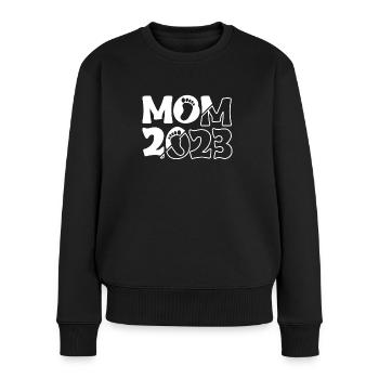 Mom 2023 Shirt Geschenk Werdende Mutter - Frauen Premium Bio Pullover - Schwarz - Vorne - Julia (174cm)