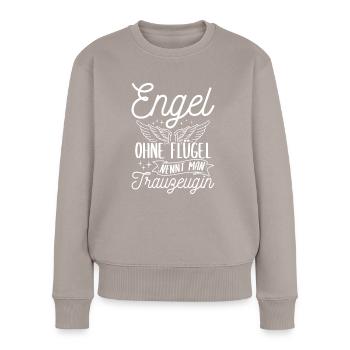 Junggesellinnenabschied Brautjungfer Hochzeit Trau - Frauen Premium Bio Pullover - Taupe - Vorne - Julia (174cm)