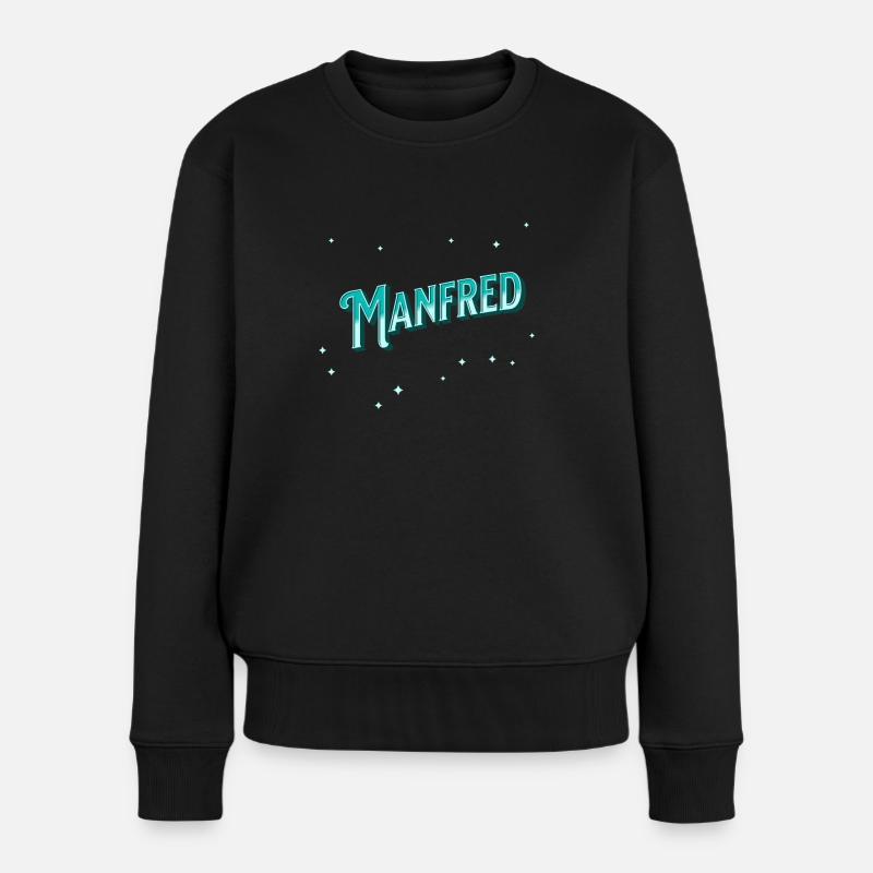 Manfred Namen personalisiert - Frauen Premium Bio Pullover - Schwarz