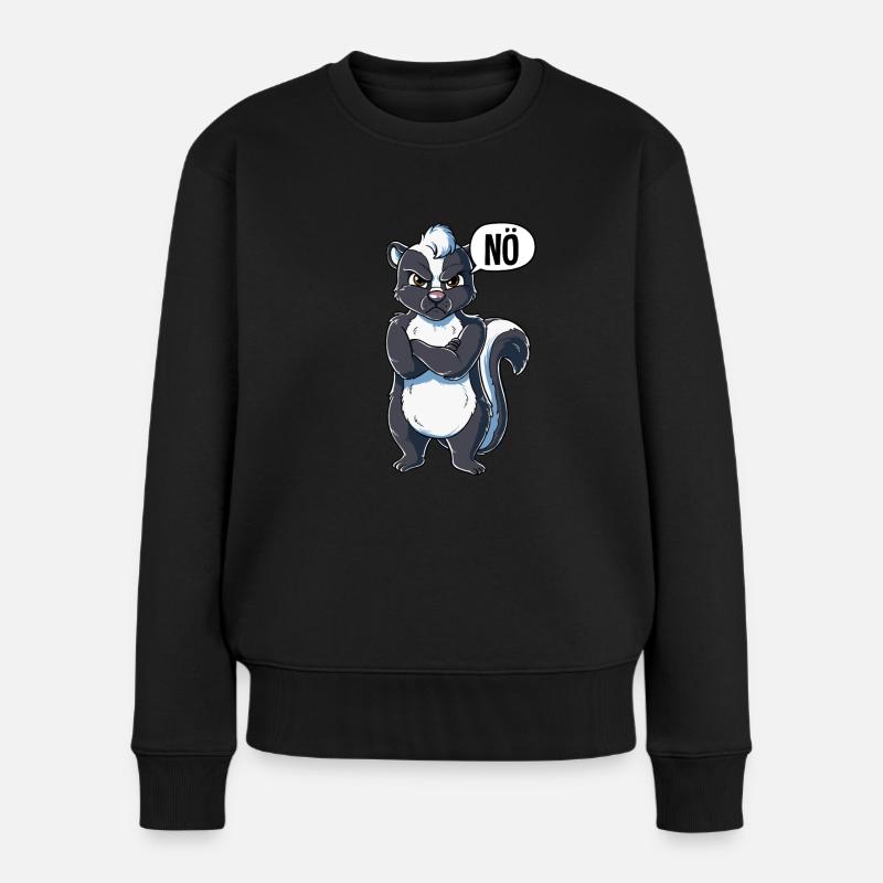 Stinktier Nö - Frauen Premium Bio Pullover - Schwarz