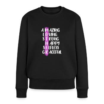 Chemise Mère Cadeau Fête des Mères - Pull Premium bio Femme - noir - Devant - Julia (174cm)