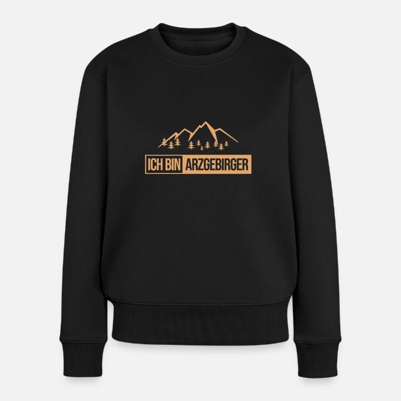 Erzgebirge Haamit Spruch - Frauen Premium Bio Pullover - Schwarz