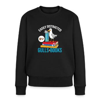 Mouette - Pull Premium bio Femme - noir - Devant - Julia (174cm)