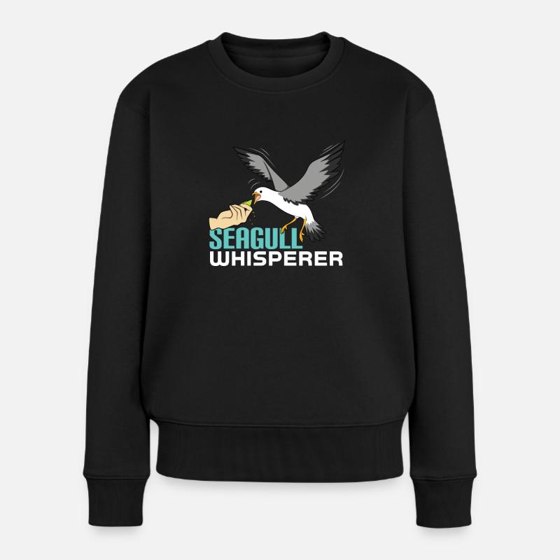 Seemöwe - Frauen Premium Bio Pullover - Schwarz