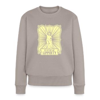 Hermannsdenkmal Statue of Lipperty - Frauen Premium Bio Pullover - Taupe - Vorne - Julia (174cm)