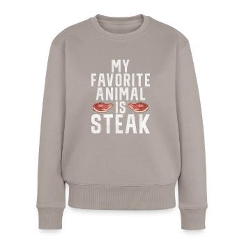 Steak Lover Steak Cadeau - Pull Premium bio Femme - taupe - Devant - Julia (174cm)