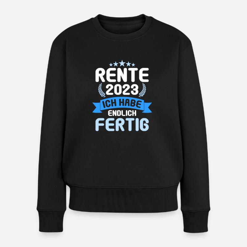Rentner 2023 Rentnerin 2023 Rente 2023 - Frauen Premium Bio Pullover - Schwarz