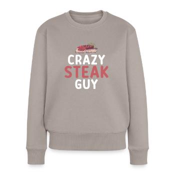 Steak Lover Steak Geschenk - Frauen Premium Bio Pullover - Taupe - Vorne - Julia (174cm)