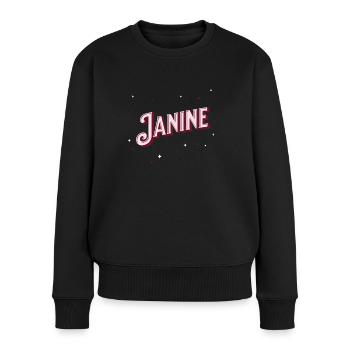 Janine name personalized - Women's Premium Organic Jumper - black - Front - Julia (174cm)