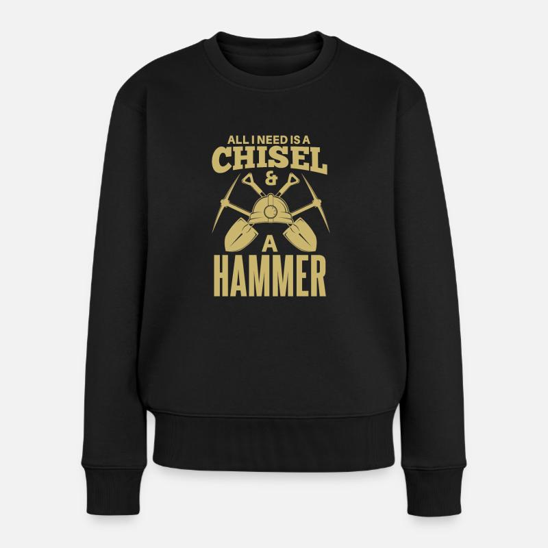 Cooles Goldgräber Mineralien Sammler - Frauen Premium Bio Pullover - Schwarz
